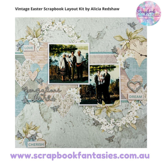Vintage Easter Scrapbook Layout Kit by Alicia Redshaw