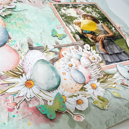 Vintage Easter Sunday Night Scrap-Along Scrapbook Layout Kit by Alicia Redshaw - 15 March 2026