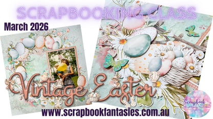 Vintage Easter Sunday Night Scrap-Along Scrapbook Layout Kit by Alicia Redshaw - 15 March 2026