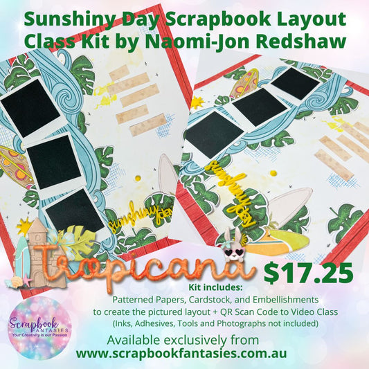 Tropical Sunshiny Day Scrapbook Layout Kit - GICS #17 - Sunday 16 July 2023
