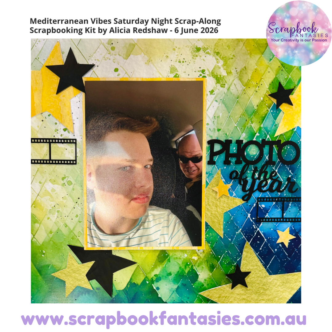 Mediterranean Vibes Saturday Night Scrap-Along Scrapbooking Kit by Alicia Redshaw - 6 June 2026