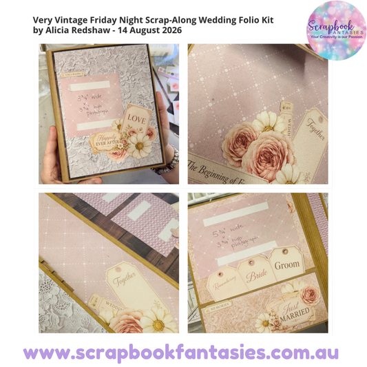 Very Vintage Friday Night Scrap-Along Wedding Folio Kit by Alicia Redshaw - 14 August 2026