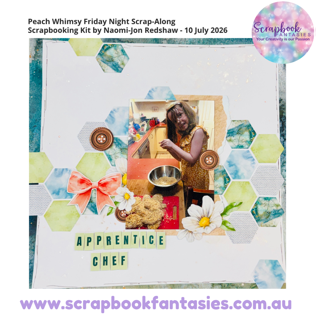 Peach Whimsy Friday Night Scrap-Along Scrapbooking Kit by Naomi-Jon Redshaw - 10 July 2026