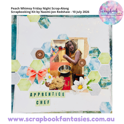 Peach Whimsy Friday Night Scrap-Along Scrapbooking Kit by Naomi-Jon Redshaw - 10 July 2026