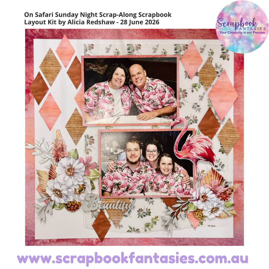 On Safari Sunday Night Scrap-Along Scrapbook Layout Kit by Alicia Redshaw - 28 June 2026