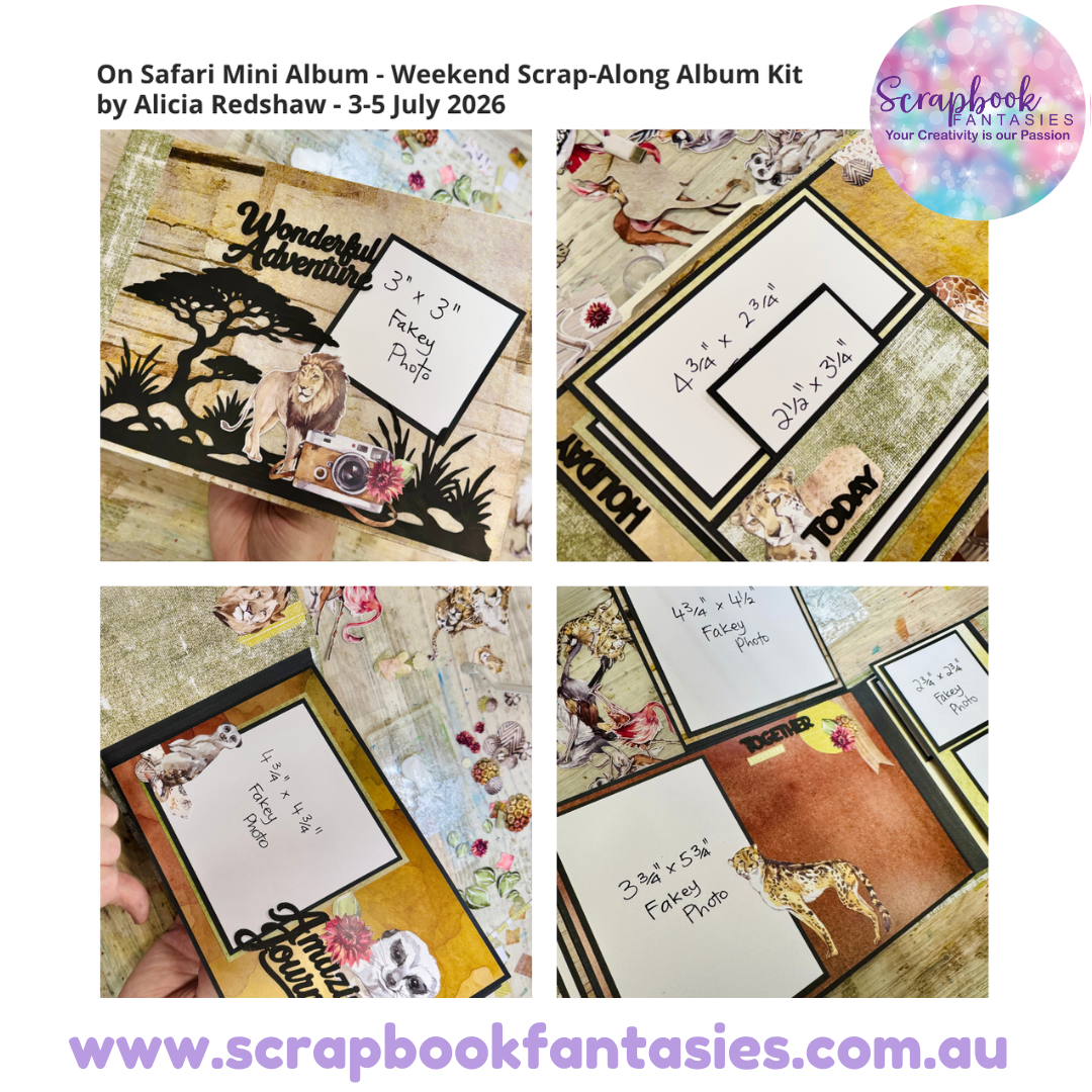 On Safari Mini Album - Weekend Scrap-Along Album Kit by Alicia Redshaw - 3-5 July 2026