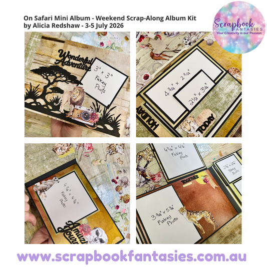 On Safari Mini Album - Weekend Scrap-Along Album Kit by Alicia Redshaw - 3-5 July 2026