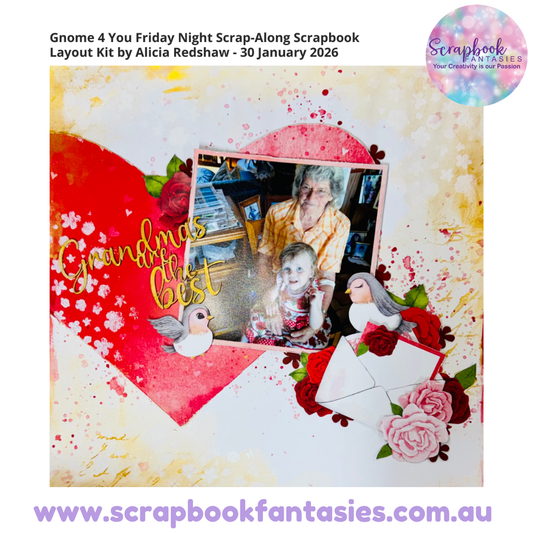 Gnome 4 You Friday Night Scrap-Along Scrapbook Layout Kit by Alicia Redshaw - 30 January 2026