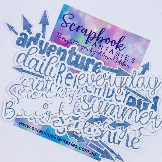 Western Girl Colour-Cuts - Everyday Words - Denim (24 pieces) 20715