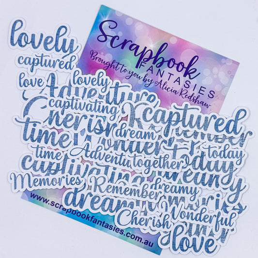 Western Girl Colour-Cuts - Remember Words - Denim (28 pieces) 20724