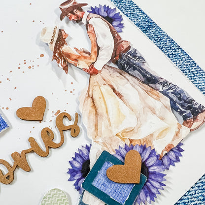 Western Girl Duo of Single Scrapbook Layouts Kit by Alicia Redshaw