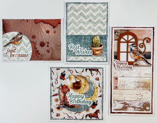 Western Girl Four Fabulous Cards Kit by Alicia Redshaw
