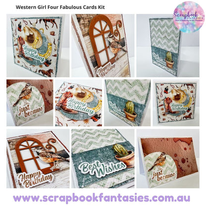Western Girl Four Fabulous Cards Kit by Alicia Redshaw