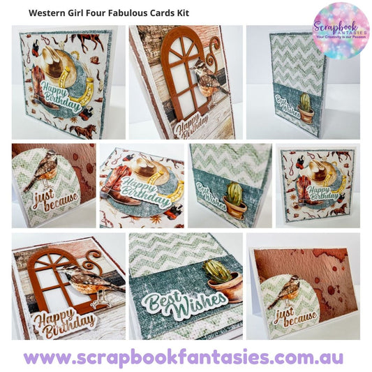 Western Girl Four Fabulous Cards Kit by Alicia Redshaw
