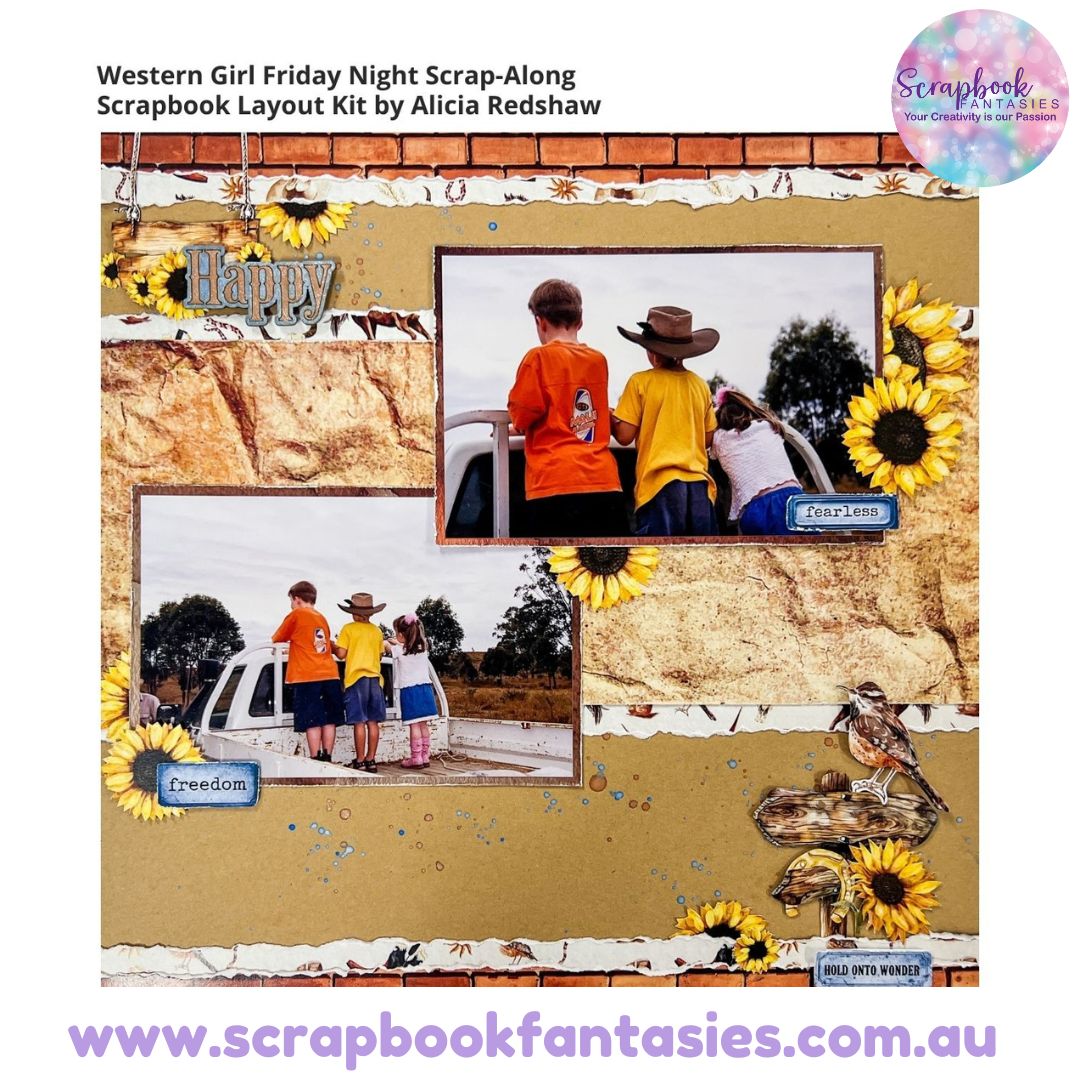 Western Girl Friday Night Scrap-Along Scrapbook Layout Kit by Alicia Redshaw - 23 January 2026