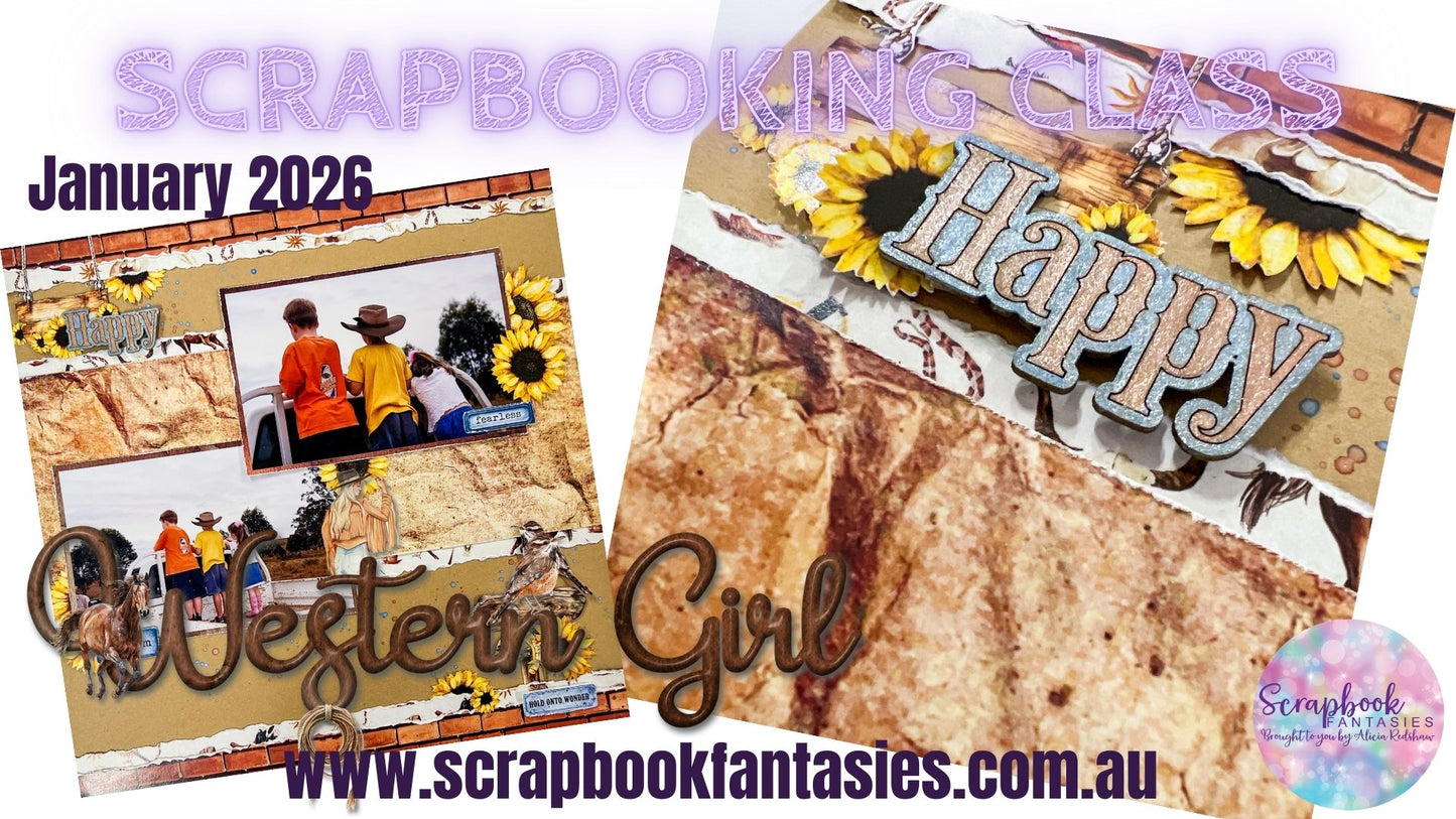 Western Girl Friday Night Scrap-Along Scrapbook Layout Kit by Alicia Redshaw - 23 January 2026