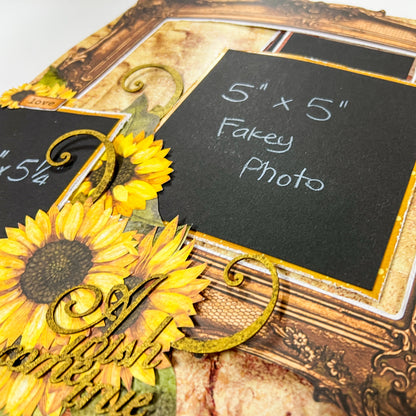 Pre-Order - Western Girl Interactive Sunflower Frame Scrapbook Layout Kit by Alicia Redshaw