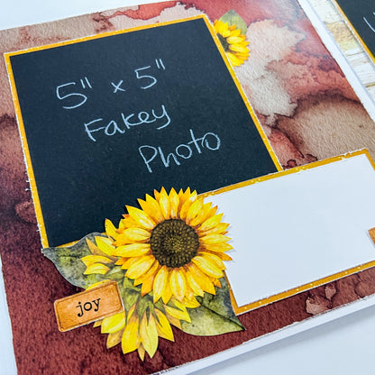 Pre-Order - Western Girl Interactive Sunflower Frame Scrapbook Layout Kit by Alicia Redshaw