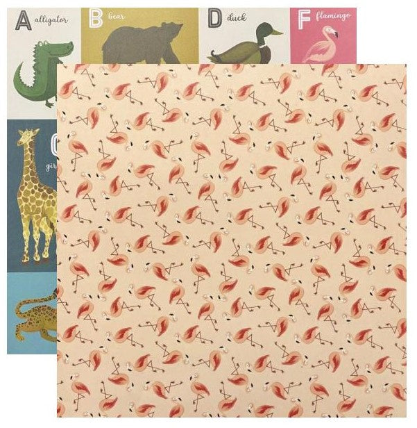 Echo Park - Animal Safari 12x12 Double-sided Patterned Paper - A-L Animal Alphabet Cards #ZOO167004