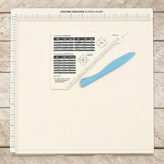 Couture Creations 12x12 Scoring Board (includes Plastic Folding Tool & Guide) CO726342