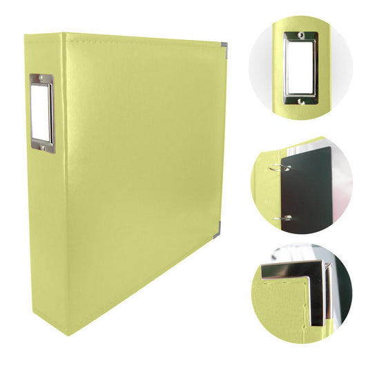 Couture Creations Classic Superior Italian Style Faux Leather D-Ring Album - Kiwi Green CO728151