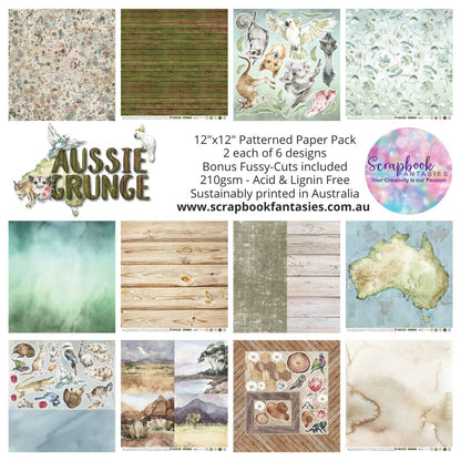 Pre-Order - Aussie Grunge 12x12 Double-Sided Patterned Paper Pack - 731430