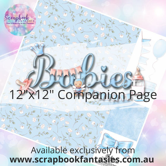 Babies 12"x12" Single-sided Companion Page - Blue Floral 622406