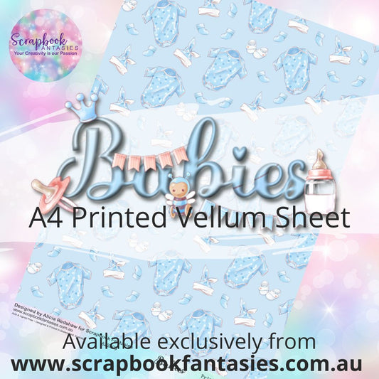 Babies A4 Printed Vellum Sheet - Blue Onesie 622405