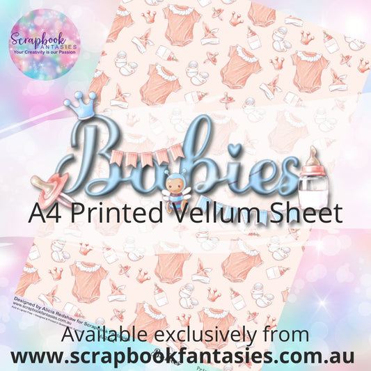 Babies A4 Printed Vellum Sheet - Pink Onesie 622404