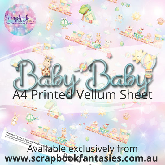 Baby Baby A4 Printed Vellum Sheet - All Aboard 224203