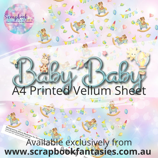 Baby Baby A4 Printed Vellum Sheet - Rocking Horse 224205