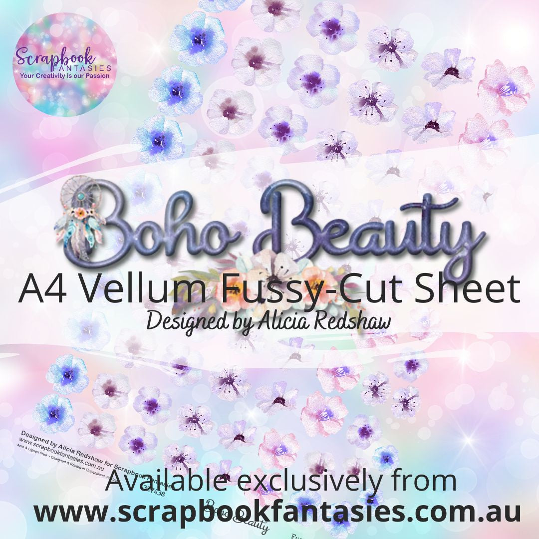 Boho Beauty A4 Colour Vellum Fussy-Cut Sheet - Flowers 3 327438