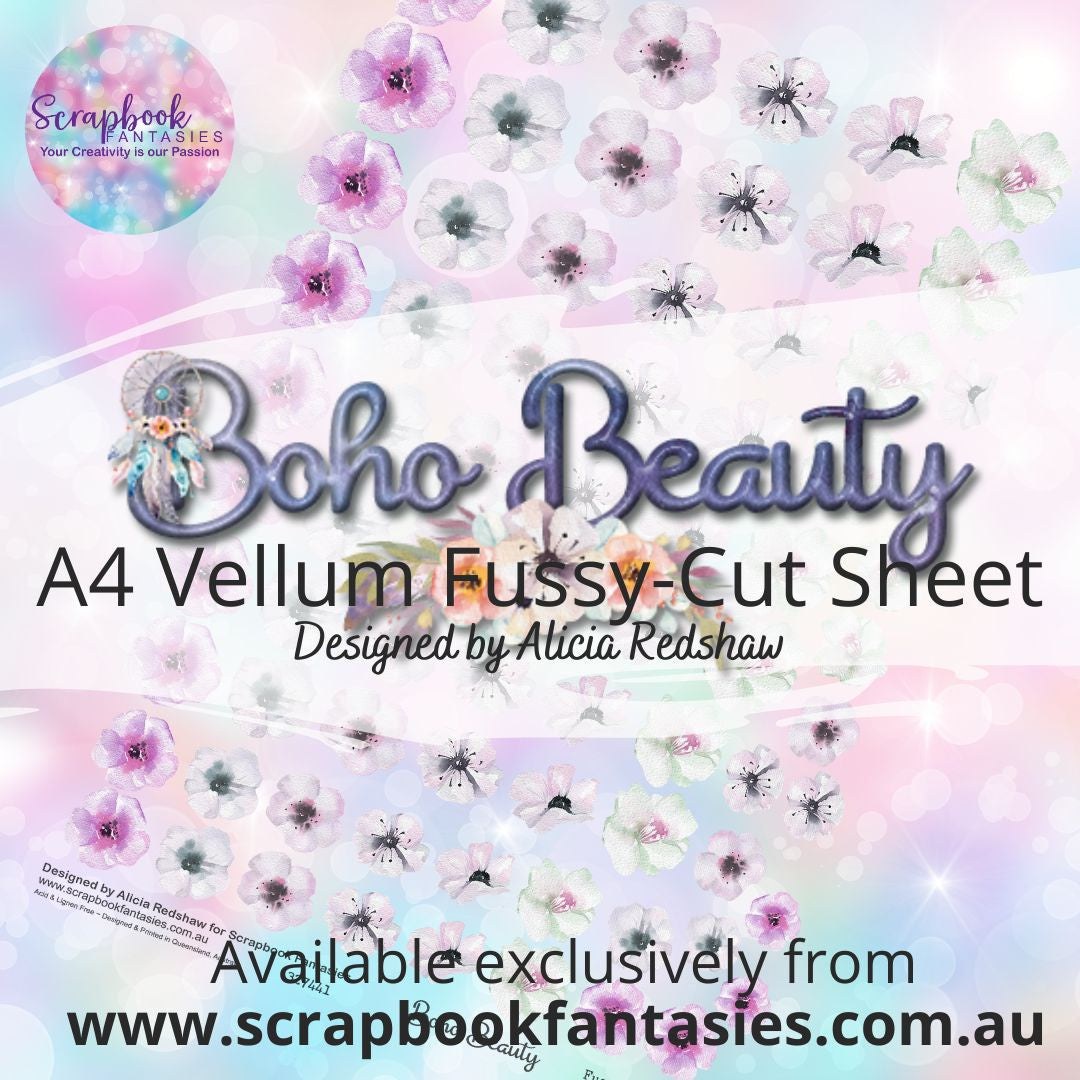 Boho Beauty A4 Colour Vellum Fussy-Cut Sheet - Flowers 6 327441