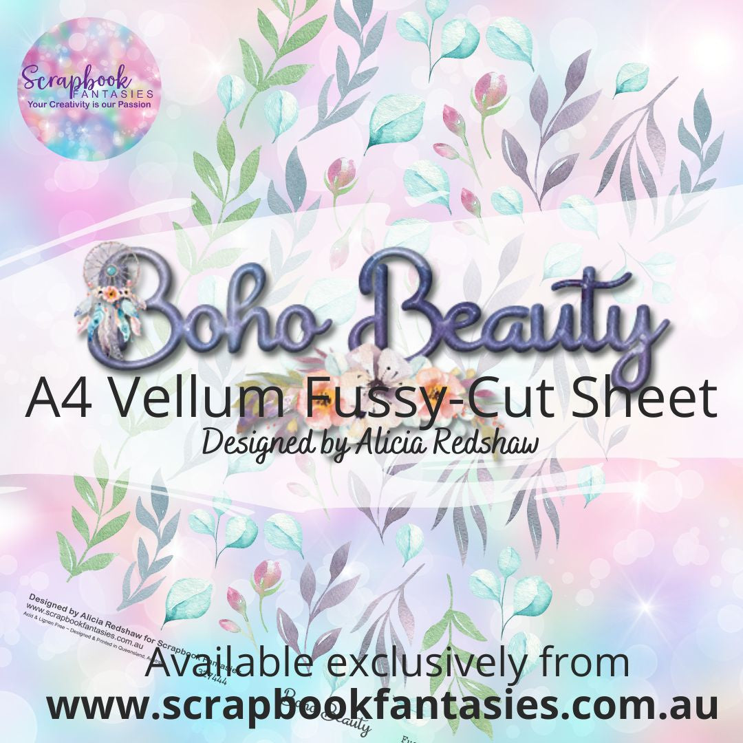 Boho Beauty A4 Colour Vellum Fussy-Cut Sheet - Leaves 3 327444