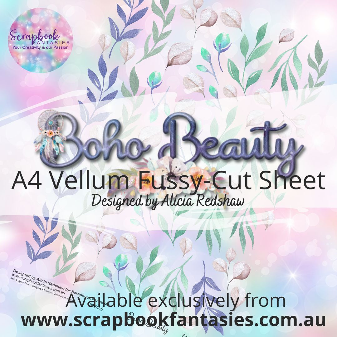 Boho Beauty A4 Colour Vellum Fussy-Cut Sheet - Leaves 4 327445