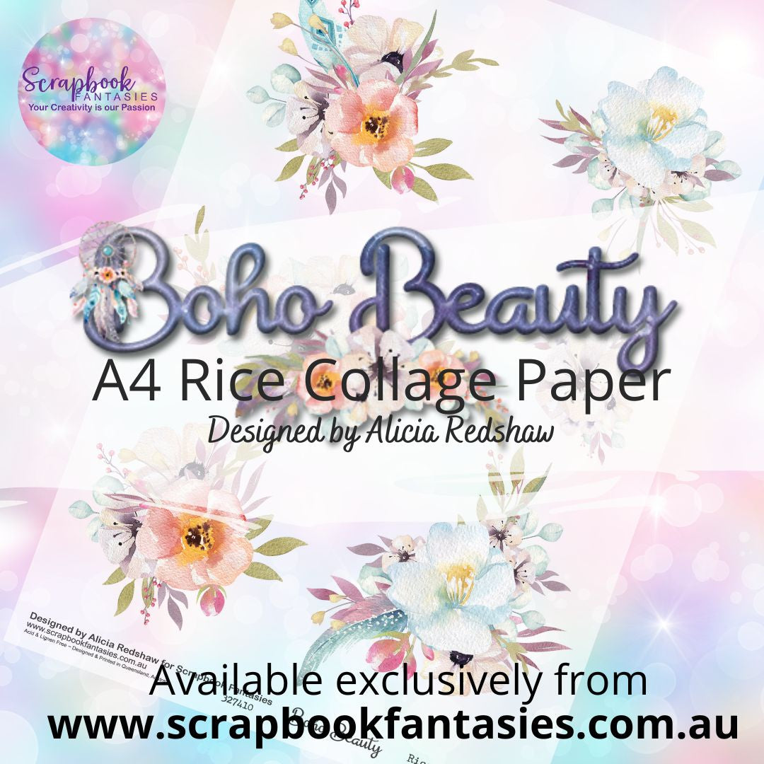 Boho Beauty A4 Rice Collage Paper - Bouquets 327410