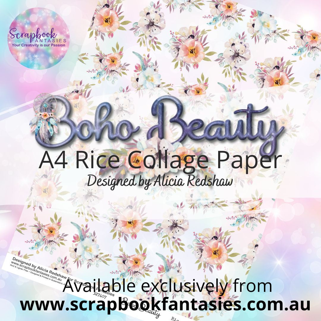 Boho Beauty A4 Rice Collage Paper - Floral Pattern 327407