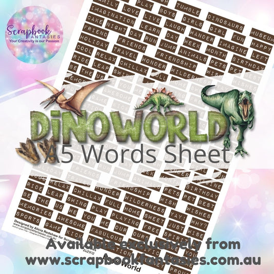 DinoWorld A5 Words Sheet - Brown 242902