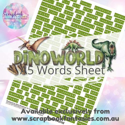 DinoWorld A5 Words Sheet - Green 242900