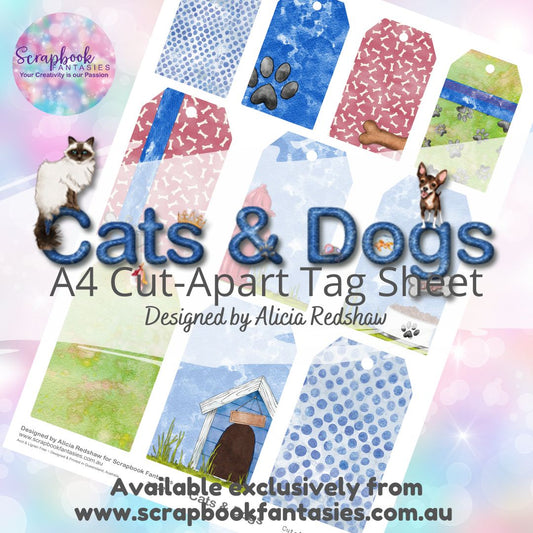 Cats & Dogs A4 Cut-Apart Tag Sheet - Dogs 223236