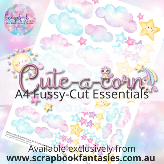 Cute-a-corn A4 Colour Fussy-Cut Essentials - Stars & Clouds 222410