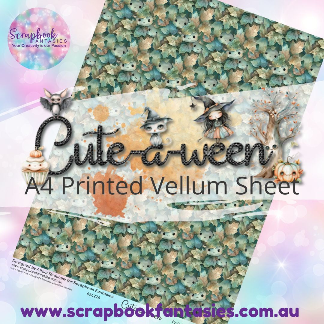 Cute-a-ween A4 Printed Vellum Sheet - Leafy Friends 624226