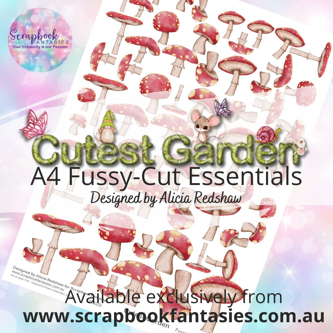 Cutest Garden A4 Colour Fussy-Cut Essentials - Mushrooms 242431