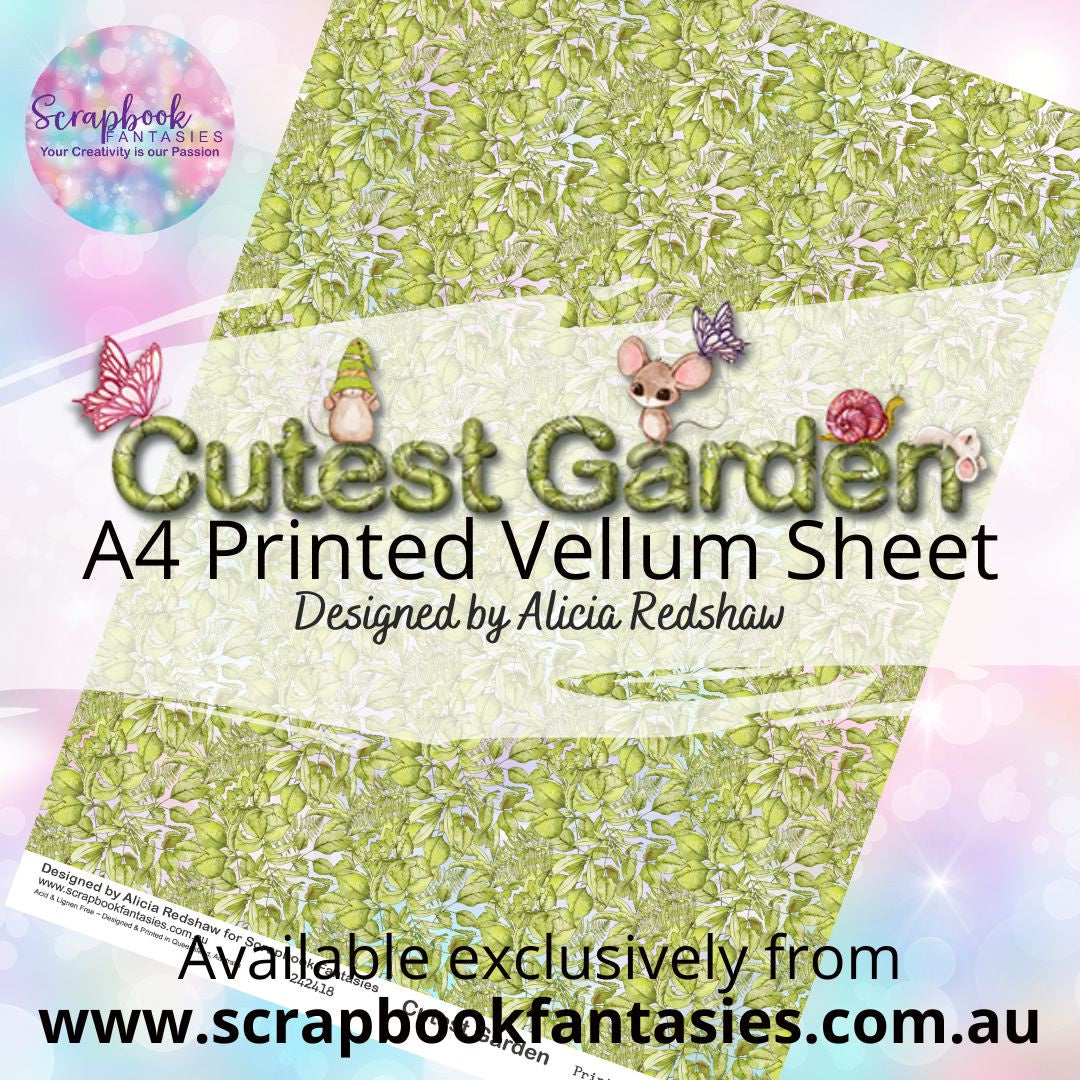 Cutest Garden A4 Printed Vellum Sheet - Leaves 242418