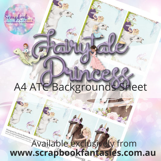 Fairytale Princess A4 ATC Backgrounds Sheet  - Fairytale Princess 5B 392456