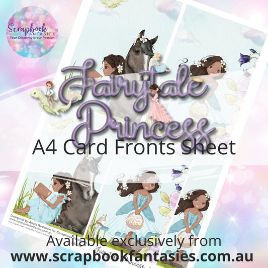 Fairytale Princess A4 Card Fronts Sheet  - Princess in Blue 2C 392482