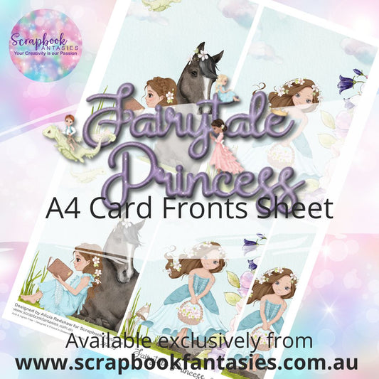 Fairytale Princess A4 Card Fronts Sheet  - Princess in Blue 2D 392483