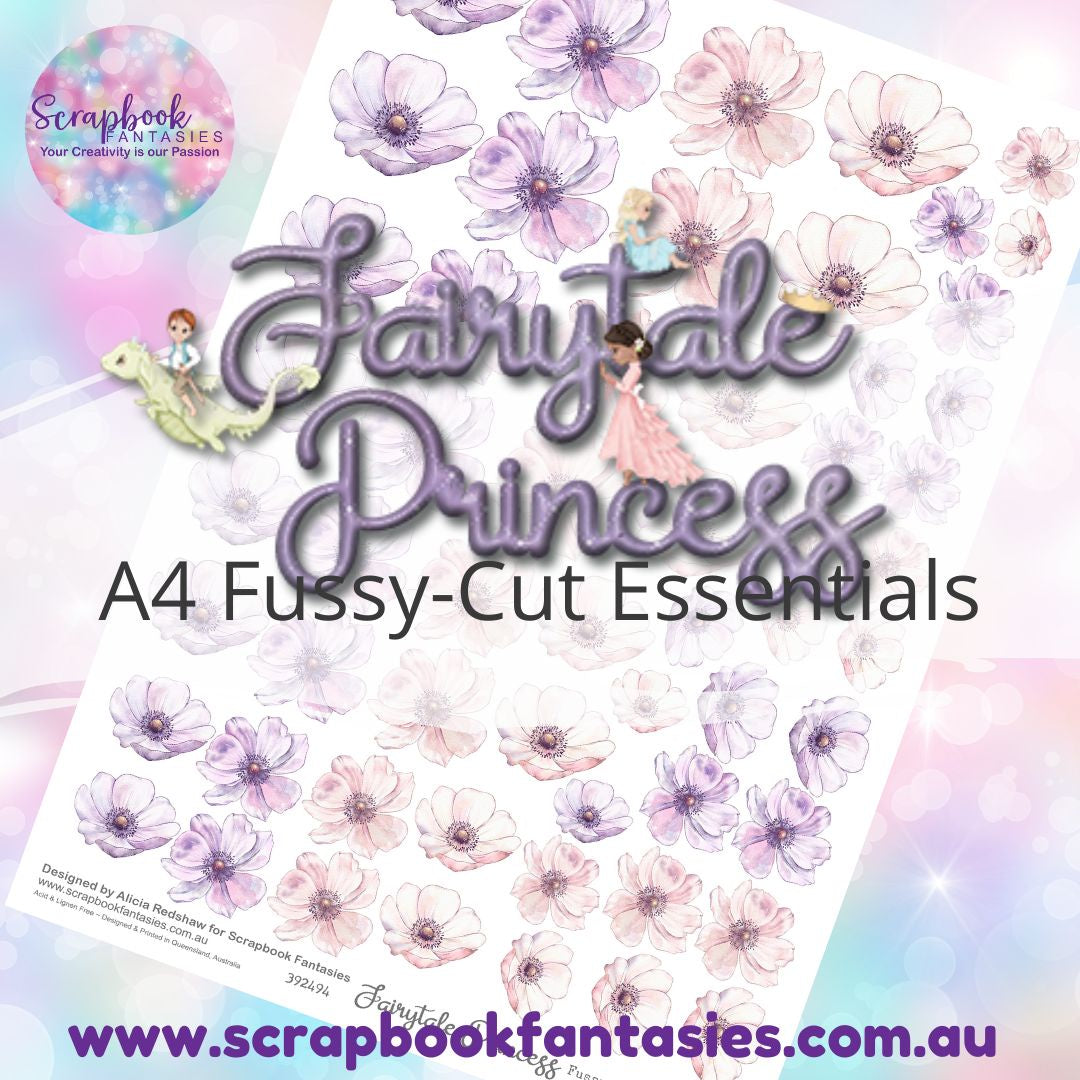 Fairytale Princess A4 Colour Fussy-Cut Essentials - Lilac & Baby Pink Flowers 392494