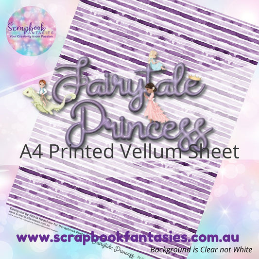 Fairytale Princess A4 Printed Vellum Sheet - Purple Stripes 392423