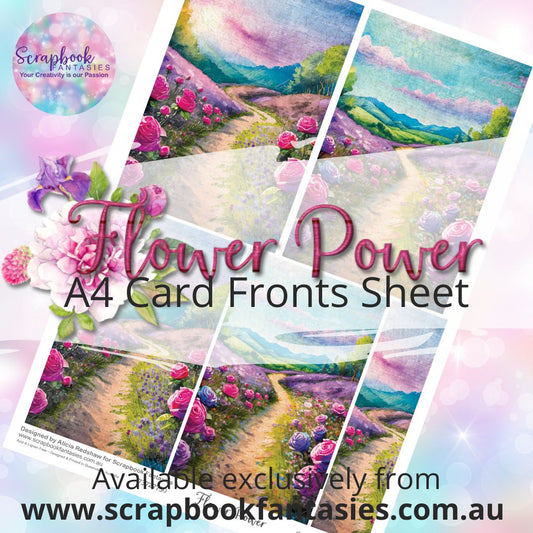 Flower Power A4 Card Fronts Sheet  - Path to Happiness 73727730